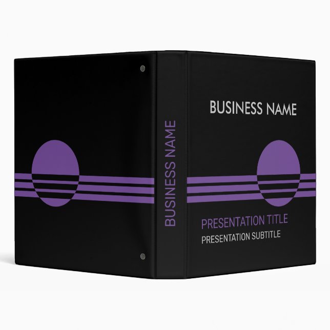 Black and purple geometric Business Presentation Binder (Background)