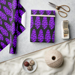 Black and Purple Ghost Wrapping Paper