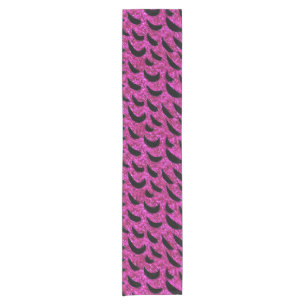 Black and Purple Glitter Animal Print Pattern Short Table Runner