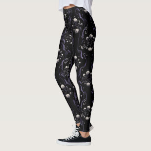 Black and Purple Gothic Pattern #5   Leggings