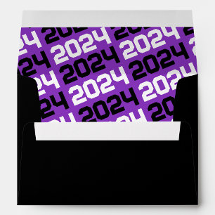 Black and Purple Graduation Envelopes