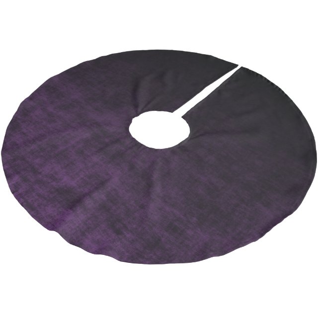 Black and Purple Grunge Ombre Texture Brushed Polyester Tree Skirt (Angled)