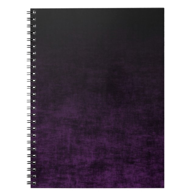 Black and Purple Grunge Ombre Texture Notebook (Front)