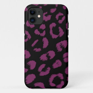 Black and Purple Leopard Pattern iPhone 11 Case