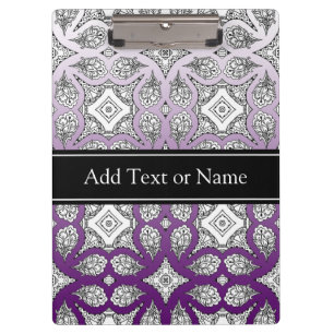 Black and Purple  Mandala Zen  Personalized Clipboard