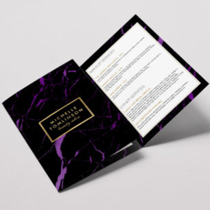 Black and Purple Marble Salon or Product Brochure