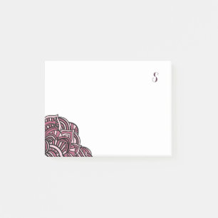 Black and Purple Medallion Monogram Post-it Notes