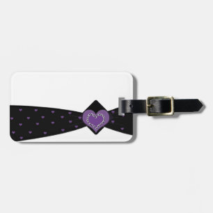 Black  and Purple Ribbon Luggage Tag