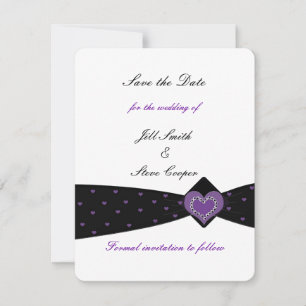 Black and Purple Ribbon Save the Date