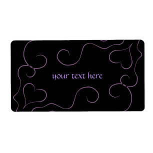 Black and purple romance labels for your text