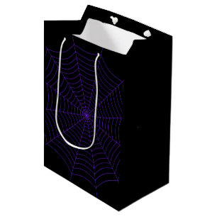 Black and purple spider web Halloween pattern Medium Gift Bag