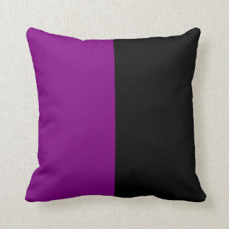 Black and Purple Split Colour Throw Pillow