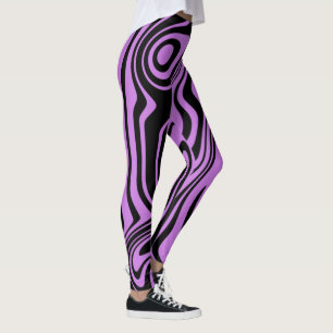 Black and Purple Striped Leggings or Choose Colour
