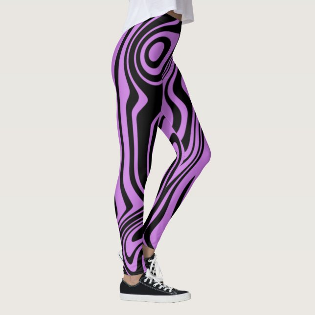 Black and Purple Striped Leggings or Choose Colour (Right)