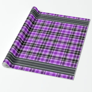 Black and Purple - Tartan Wrapping Paper