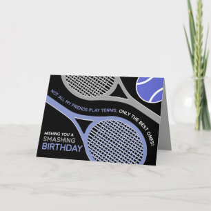 🎾 🖤 black and purple Tennis Birthday Card