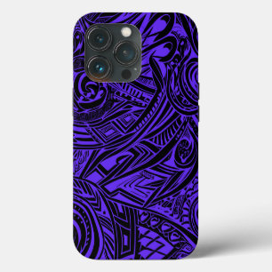Black And Purple Tribal Abstract iPhone 13 Pro Case