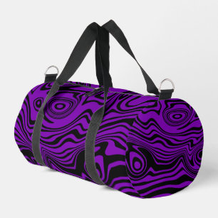 Black and Purple Waves Custom Colours Duffle Bag