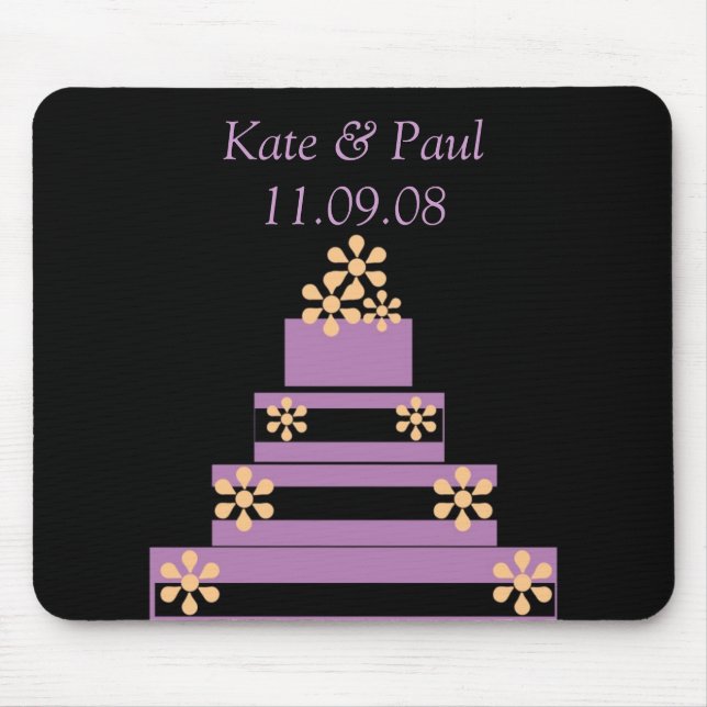 Black and Purple Wedding Cake Mouse Pad (Front)
