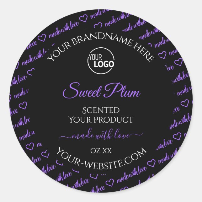 Black and Purple Word Cloud Product Labels Logo (Front)