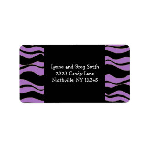 Black and Purple Zebra Pattern Label