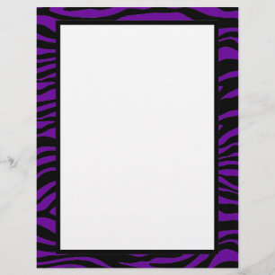 Black and Purple Zebra Print Customized Letterhead