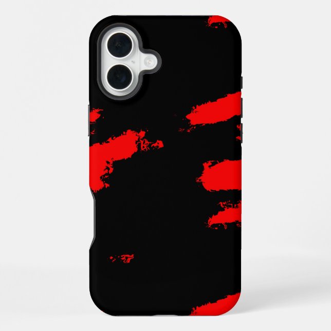 black and red abstract iPhone case (Back)