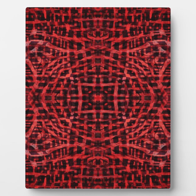 Black and red abstract pattern plaque (Front)