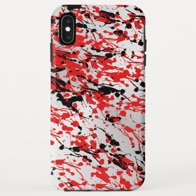 Black and Red Abstract Splash and Drip Case-Mate iPhone Case (Back)