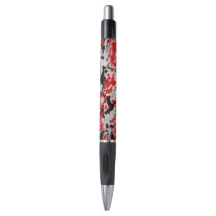 Black and Red Abstract Splash and Drip Pen