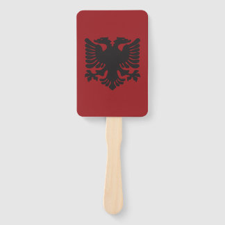 Black and Red Albanian Eagle Paper Fan