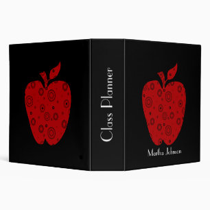 Black and Red Apple Teacher's Class Planner Binder