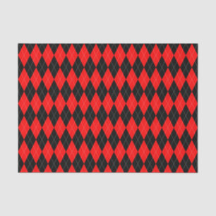 Black and Red Argyle Pattern Tissue Paper