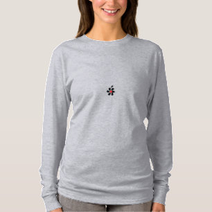 Black and Red Blossom Minimalist Floral Art T-Shirt
