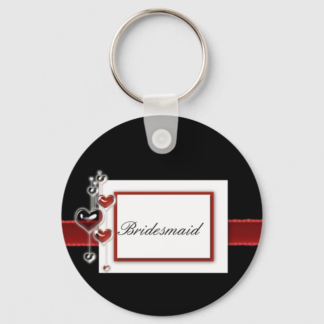 Black and Red Bridesmaid keyring (Front)