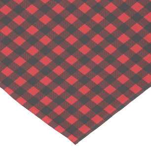 Black and Red Buffalo Check Plaid Short Table Runner