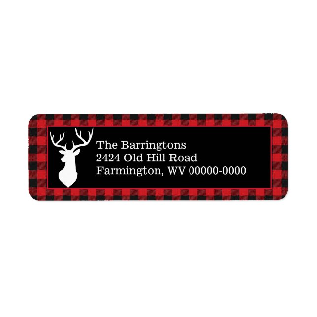 Black and Red Buffalo Check with Deer Silouette (Front)