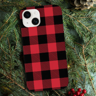 Black and Red Buffalo Plaid Check Pattern Case-Mate iPhone 14 Case