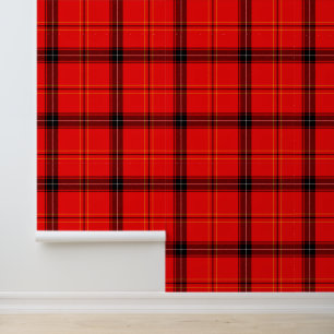 Black and Red Buffalo Plaid Checked Wallpaper