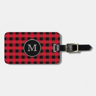 Black And Red Buffalo Plaid Luggage Tag