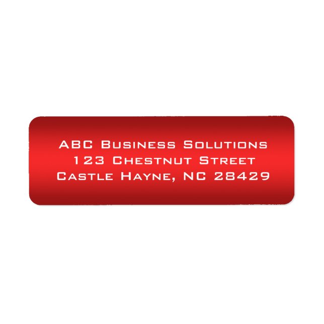 Black and Red Business Return Address Sticker (Front)