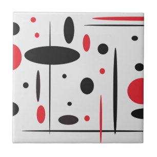 Black and Red Ceramic Tile