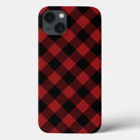 Black and Red Check iPhone Case