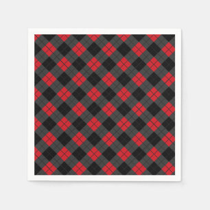 Black and Red Check Pattern Napkins