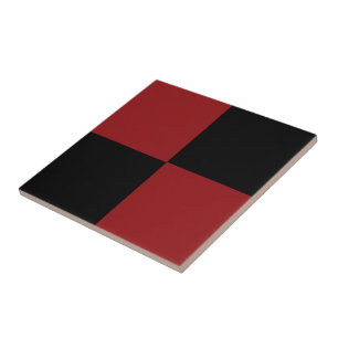 Black and Red Checked Tile