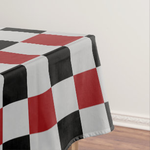 Black and Red Chequered Tablecloth
