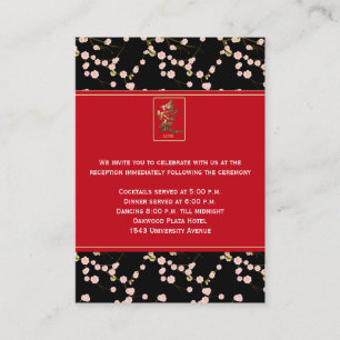 Black and Red Cherry Blossoms Enclosure Card