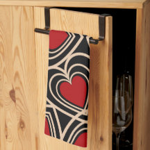 Black and Red Cute Simple Heart Pattern