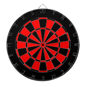 black and red dartboard
