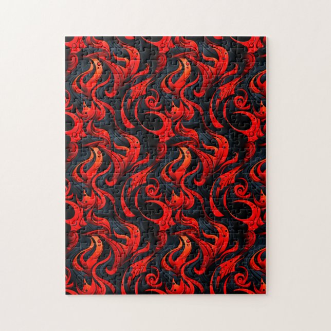 Black and Red Design Jigsaw Puzzle (Vertical)